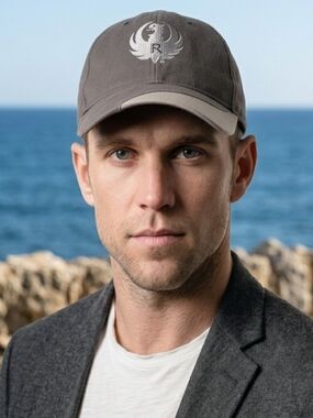Ruger gray and beige two-tone embroidered logo baseball cap OS